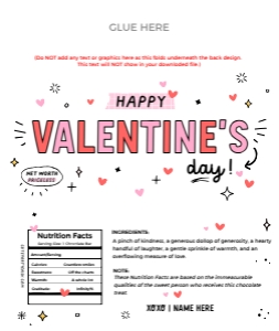 Valentines Day Gift chocolate bar wrapper - CW014: Valentines Day Gift chocolate bar wrapper - CW014