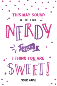 Valentine Nerdy Candy Gram Tag - TG619 design preview