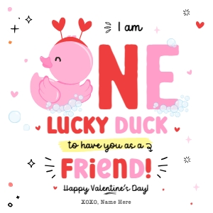 Lucky Duck Valentine Tag/label - TG620 design preview
