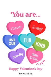 Candy Hearts Valentine's Day Printable Tag - TG625: Candy Hearts Valentine's Day Printable Tag - TG625