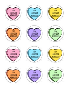 Candy Hearts Label - Avery Template 22807 - TG627-1 design preview