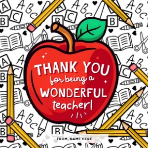 Wonderful Teacher Gift Tag - TG646: Wonderful Teacher Gift Tag - TG646