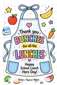 School Lunch Hero Thank You Tag - TG651 design preview