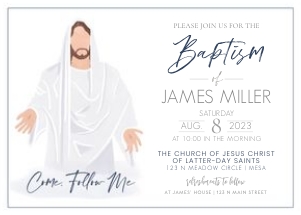 Boy Baptism Come, Follow Me: Come, Follow Me Baptism Invitation