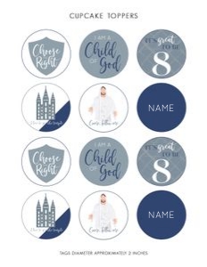 Baptism 9 Cupcake Toppers: Boy Baptism 9 Bundle