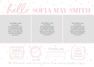 Birth Announcement | Girl Hello Stats: Birth Announcement | Girl Hello Stats