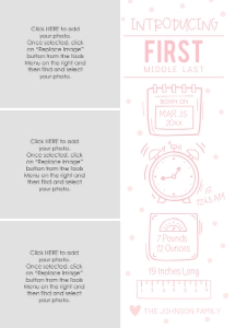Birth Announcement | Girl Introducing Stats: Birth Announcement | Girl Introducing Stats
