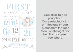 Birth Announcement | Blue Stats design preview
