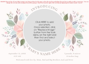 Birth Announcement | Floral Burst: Birth Announcement | Floral Burst