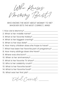 Baby Shower Games | Set 1 design preview