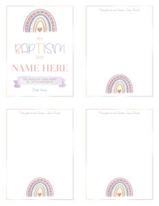Girl Baptism 3 | Notes with Title Page: Girl Baptism 3 Bundle