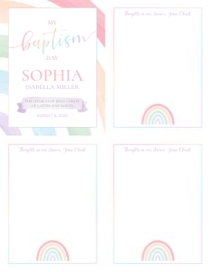 Girl Baptism 5 | Notes with Title: Girl Baptism 5 Bundle