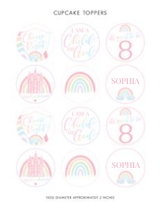 Girl Baptism 5 | Cupcake Toppers: Girl Baptism 5 Bundle