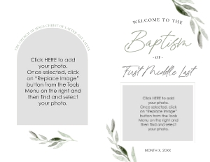 Baptism Program Olive Branch | Full Sheet design preview