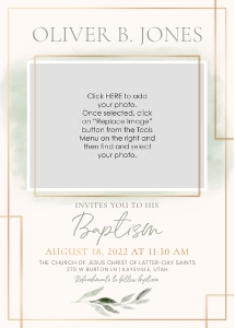 Boy Baptism 16 Green Invitation: Boy Baptism 17 Invitation