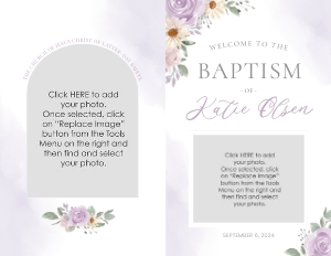 Girl Baptism Arch Program Lavender: Girl Baptism Arch Program Lavender