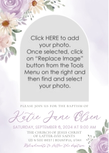 Girl Arch Baptism 1 Lavender: Girl Arch Baptism 1 Lavender Invitation