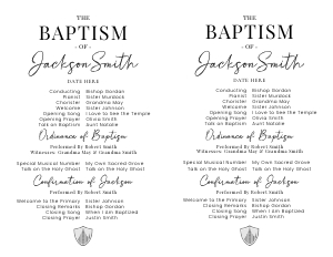 Baptism Program_Half Sheet_1: Baptism Program 1