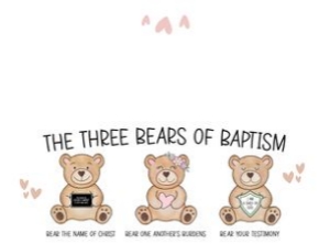 3 Baptism Bears | Ziplock Bag Tag 1: Baptism Bears