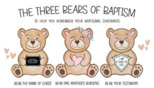 3 Baptism Bears | 3.5x2  Treat Tag 1: Baptism Bears