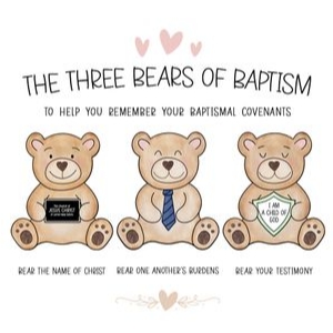 3 Baptism Bears | 3x3 Treat Tag 1: Baptism Bears