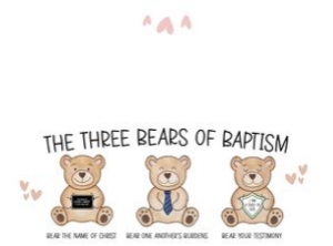 3 Baptism Bears | Ziplock Bag Tag 2: Baptism Bears