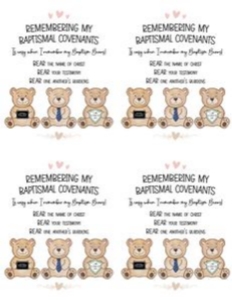 3 Baptism Bears | Remembering My Baptismal Covenants B: Baptism Bears
