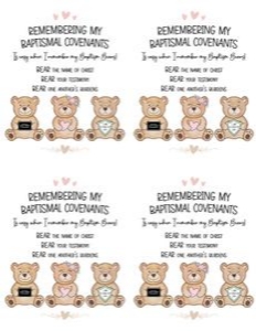 3 Baptism Bears | Remembering My Baptismal Covenants A: Baptism Bears