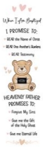 3 Baptism Bears | Bookmark 1-4: Baptism Bears