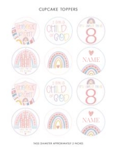 Girl Baptism 3 | Cupcake Toppers: Girl Baptism 3 Bundle