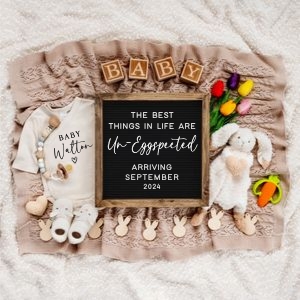 Letterboard Announcement 134_1x1_NO Sonogram: Letterboard Announcement 134