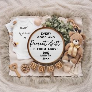 Letterboard Announcement 136_NO Sonogram 1x1: Letterboard Announcement 136