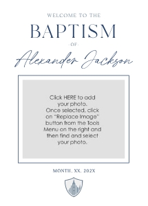 Baptism Program 24_4 5x7 with Photo or Lyrics Option: Baptism Program 24_4