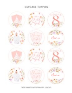 Baptism Kit_25 Cupcake Toppers: Baptism Kit_25
