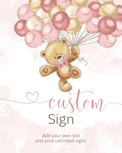 CEP078CS_Custom sign_8x10: CEP078 Baby Shower Bundle