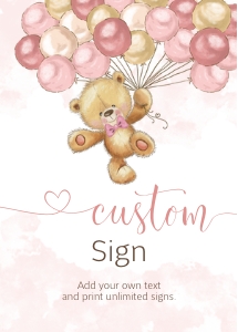 CEP078CS_Custom sign_5x7: CEP078 Baby Shower Bundle