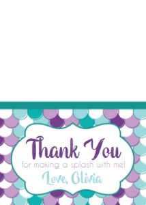 Mermaid Thank You Card: Under the Sea Mermaid Package