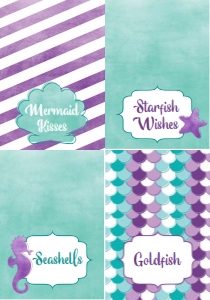 Mermaid Table Tents: Under the Sea Mermaid Package