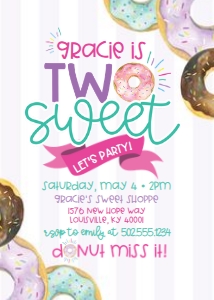 Donut TWO Invitation design preview