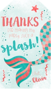 Pink Mermaid Gift Tag Coral design preview