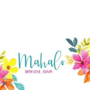 Watercolor Luau Treat Bag Topper: Watercolor Luau Party Package