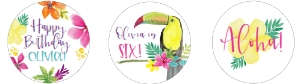 Watercolor Luau Cupcake Toppers: Watercolor Luau Party Package