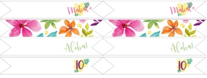 Watercolor Luau Straw Flags: Watercolor Luau Party Package