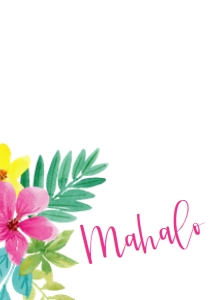 Watercolor LuauThank You Note: Watercolor Luau Party Package