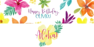 Watercolor Luau Water Bottle Wrapper: Watercolor Luau Party Package