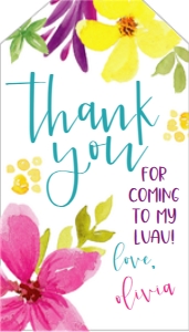 Watercolor Luau Gift Tag: Watercolor Luau Party Package