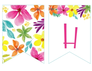 Watercolor Luau Banner: Watercolor Luau Party Package