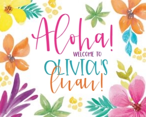 Watercolor Luau Welcome Sign: Watercolor Luau Party Package