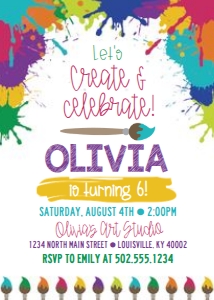 Art Splatter Bold: Bold Art Splatter Invitation