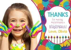 Art Splatter Bold Thank You 3.5 x 5: Bold Art Splatter Thank You Note